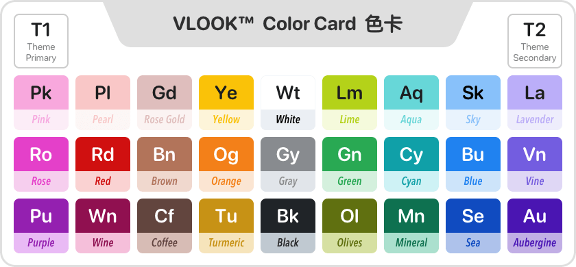 VLOOK™ - Color Card 预置色号